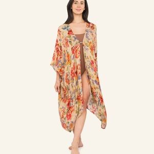 NIB 🔥Patricia Nash Floral Swim Coverup - Red and Cream.